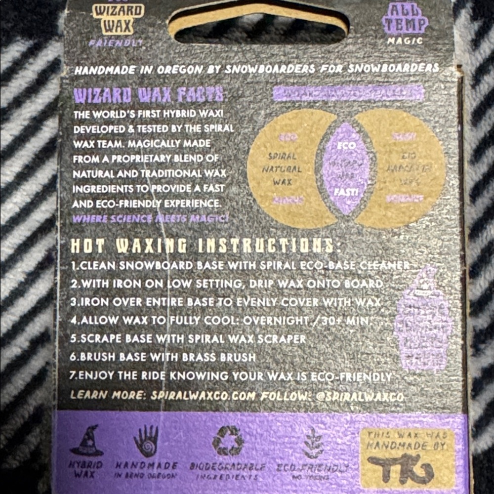 Spiral Wax Co. All Temp Snowboard Wax - Picture 3 of 3